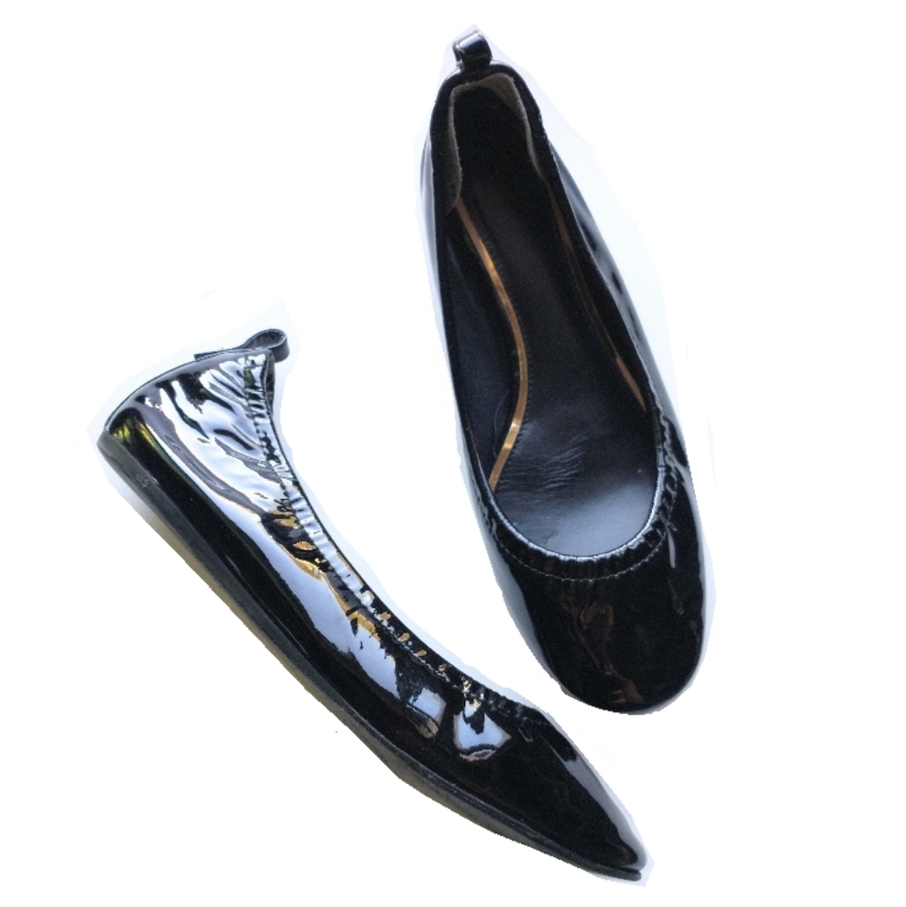 Lanvin Black Patent Leather Flats